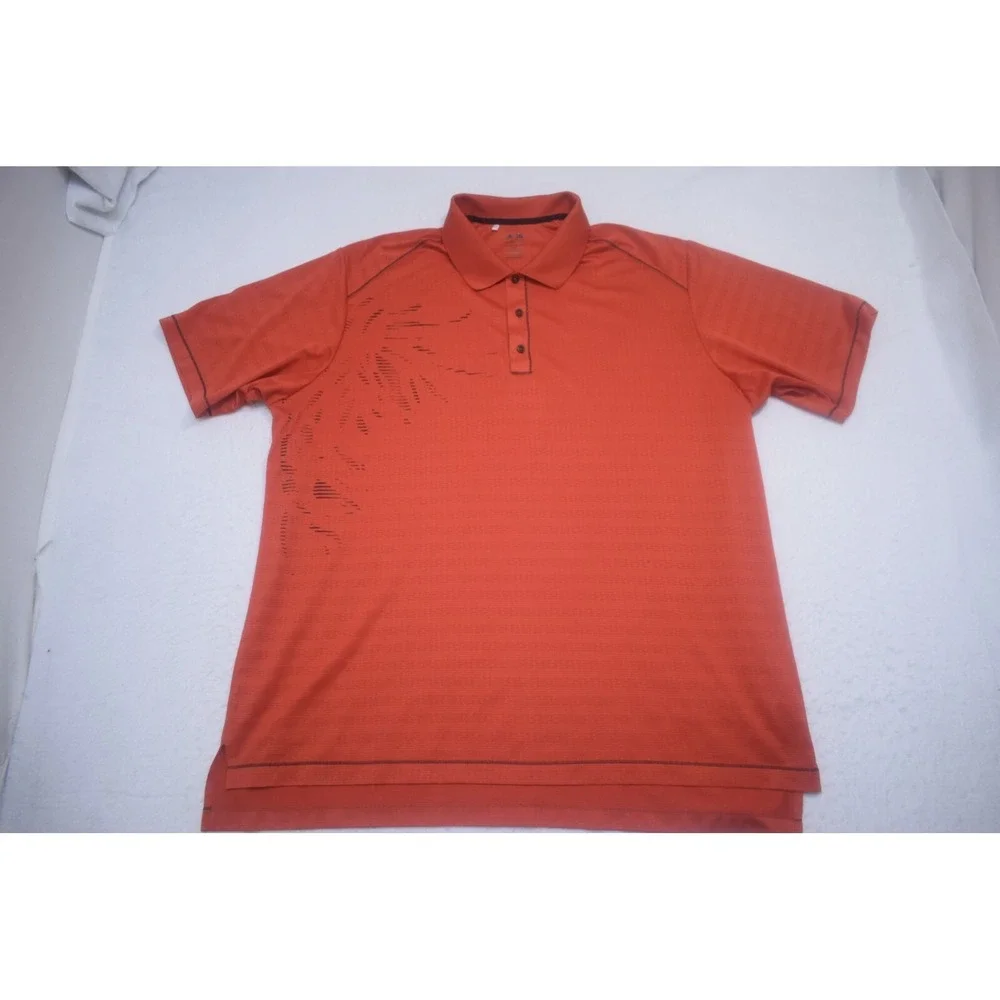 Adidas Golf Polo ClimaCool Performance Short Sleeve Orange Mens Size 2XL XXL